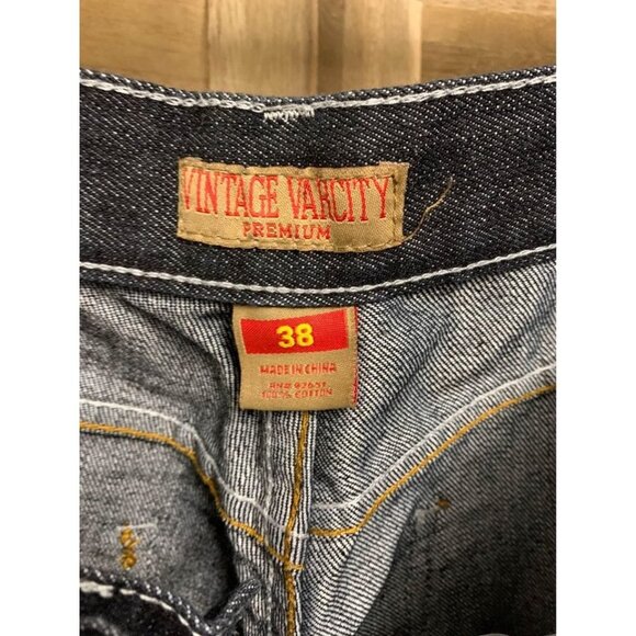 Vintage VarCity Embroidered Denim Blue Jeans Mens Size 38 - Picture 4 of 5